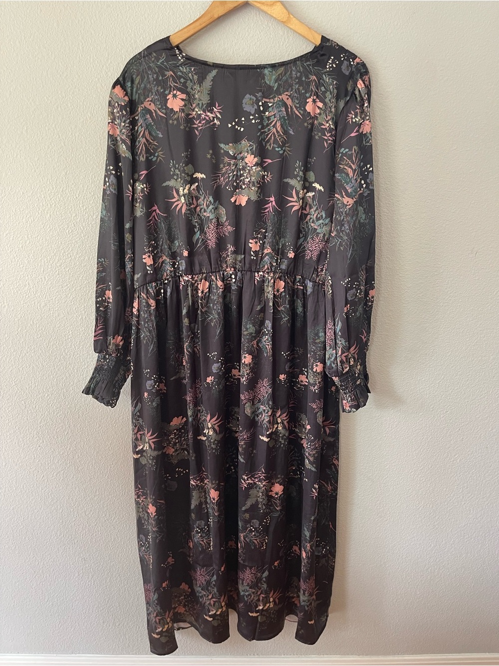 Me by Jennie Garth Woven Maxi Dress Size XLP Black Floral - Picture 3 of 13